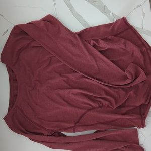 Maroon active maternity top
